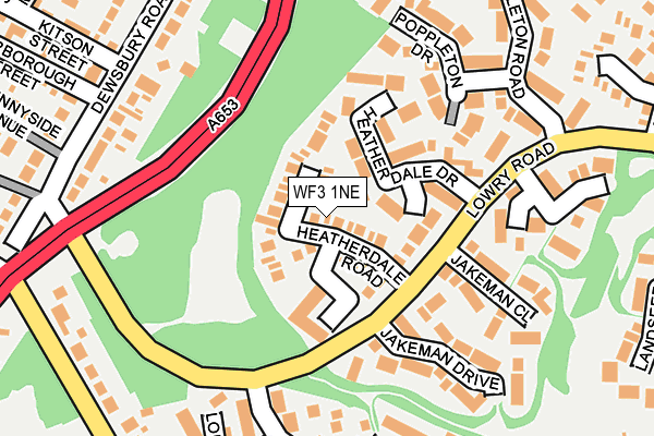 WF3 1NE map - OS OpenMap – Local (Ordnance Survey)