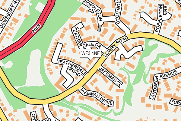 WF3 1NF map - OS OpenMap – Local (Ordnance Survey)