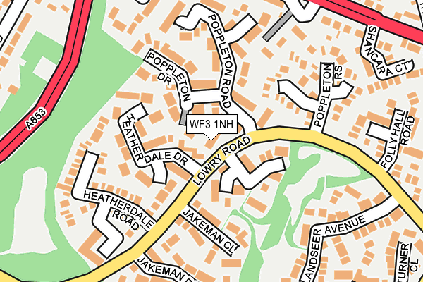 WF3 1NH map - OS OpenMap – Local (Ordnance Survey)