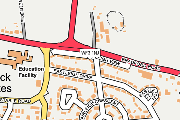 WF3 1NJ map - OS OpenMap – Local (Ordnance Survey)