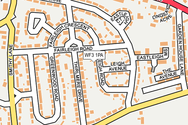 WF3 1PA map - OS OpenMap – Local (Ordnance Survey)