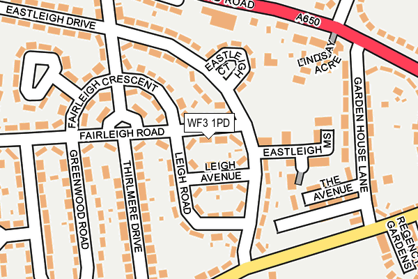 WF3 1PD map - OS OpenMap – Local (Ordnance Survey)