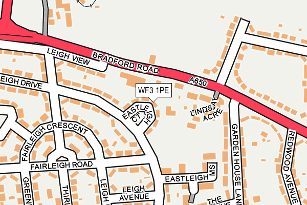 WF3 1PE map - OS OpenMap – Local (Ordnance Survey)