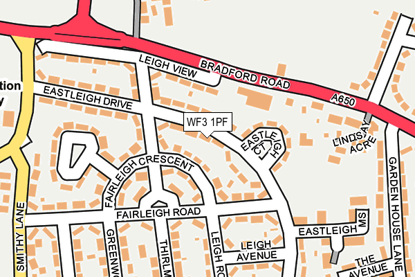 WF3 1PF map - OS OpenMap – Local (Ordnance Survey)