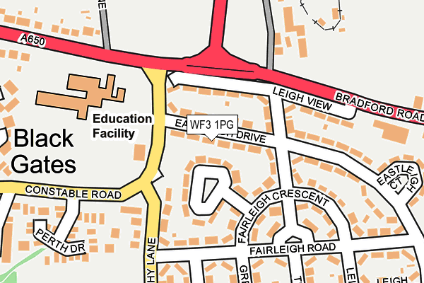 WF3 1PG map - OS OpenMap – Local (Ordnance Survey)