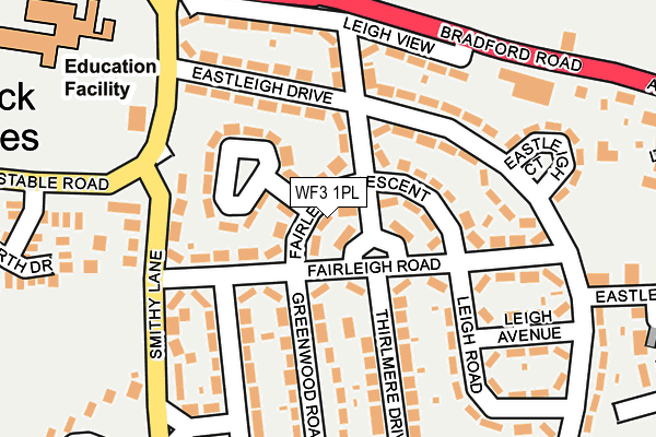 WF3 1PL map - OS OpenMap – Local (Ordnance Survey)