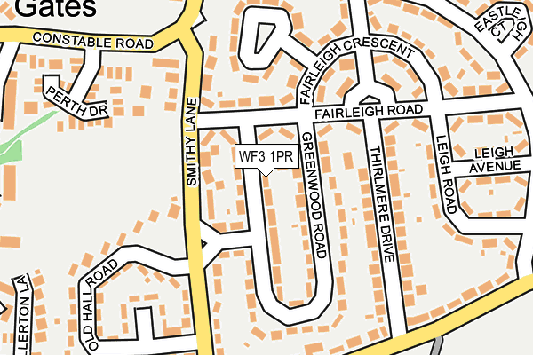 WF3 1PR map - OS OpenMap – Local (Ordnance Survey)