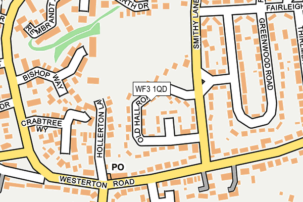 WF3 1QD map - OS OpenMap – Local (Ordnance Survey)