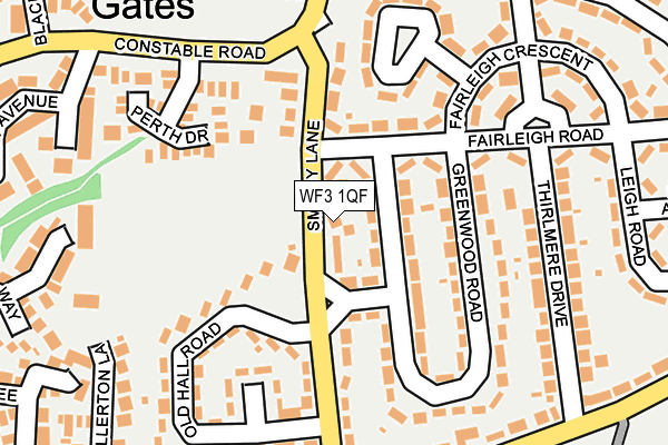 WF3 1QF map - OS OpenMap – Local (Ordnance Survey)