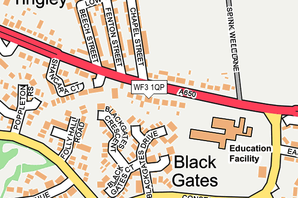 WF3 1QP map - OS OpenMap – Local (Ordnance Survey)