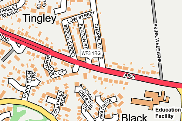 WF3 1RG map - OS OpenMap – Local (Ordnance Survey)