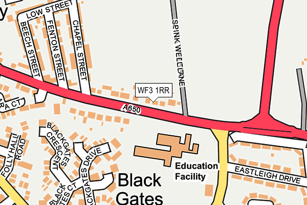 WF3 1RR map - OS OpenMap – Local (Ordnance Survey)