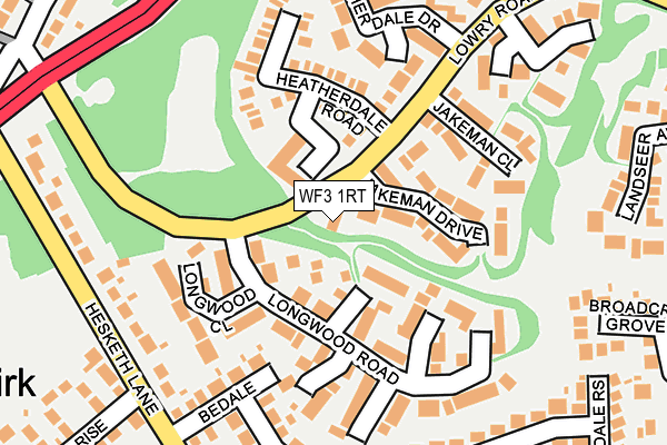 WF3 1RT map - OS OpenMap – Local (Ordnance Survey)