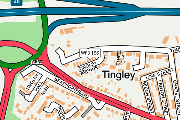 WF3 1SS map - OS OpenMap – Local (Ordnance Survey)