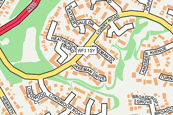 WF3 1SY map - OS OpenMap – Local (Ordnance Survey)