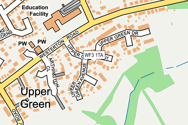 WF3 1TA map - OS OpenMap – Local (Ordnance Survey)