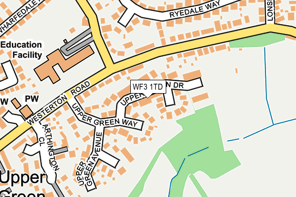 WF3 1TD map - OS OpenMap – Local (Ordnance Survey)