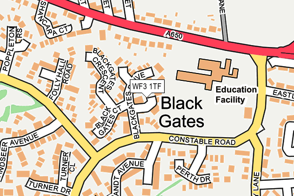 WF3 1TF map - OS OpenMap – Local (Ordnance Survey)