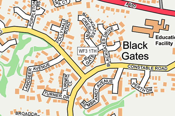WF3 1TH map - OS OpenMap – Local (Ordnance Survey)