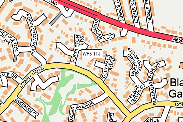 WF3 1TJ map - OS OpenMap – Local (Ordnance Survey)