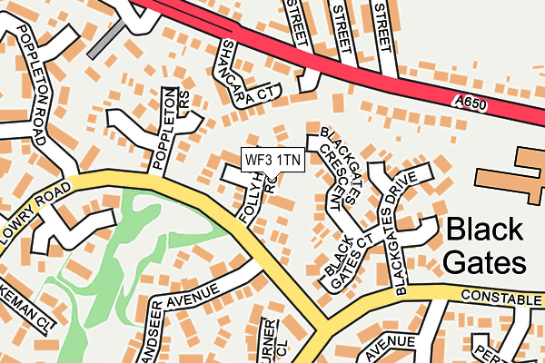 WF3 1TN map - OS OpenMap – Local (Ordnance Survey)