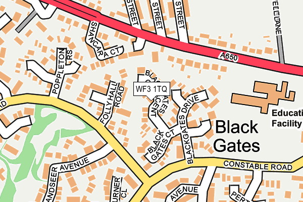 WF3 1TQ map - OS OpenMap – Local (Ordnance Survey)