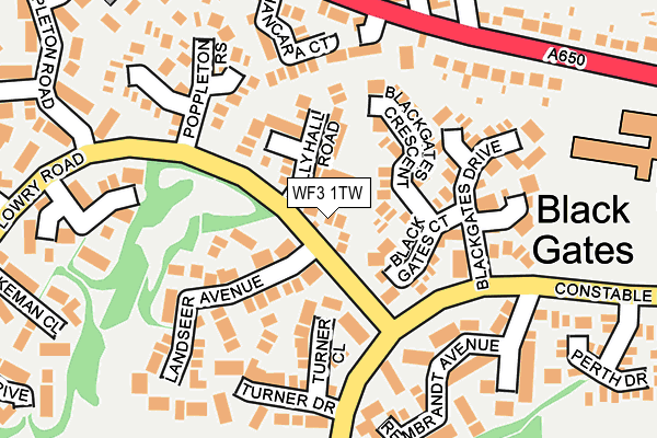 WF3 1TW map - OS OpenMap – Local (Ordnance Survey)