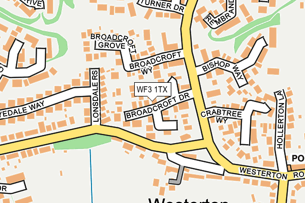 WF3 1TX map - OS OpenMap – Local (Ordnance Survey)