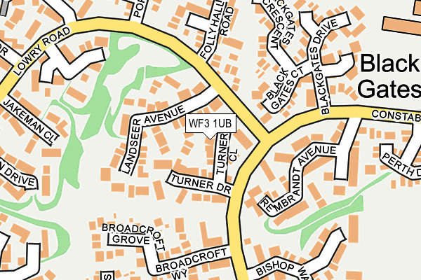 WF3 1UB map - OS OpenMap – Local (Ordnance Survey)