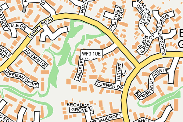 WF3 1UE map - OS OpenMap – Local (Ordnance Survey)