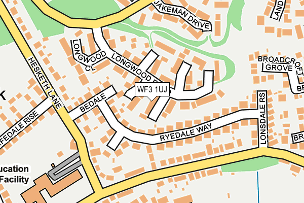 WF3 1UJ map - OS OpenMap – Local (Ordnance Survey)