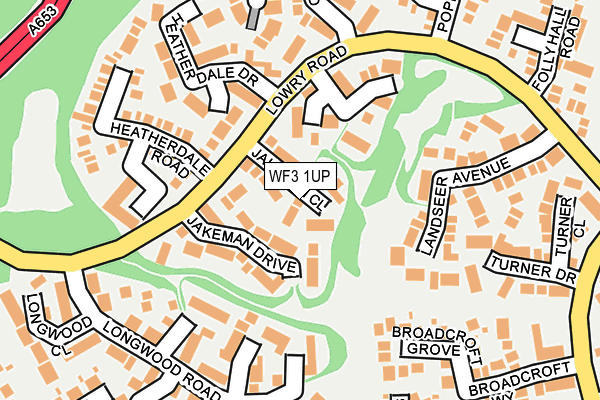 WF3 1UP map - OS OpenMap – Local (Ordnance Survey)