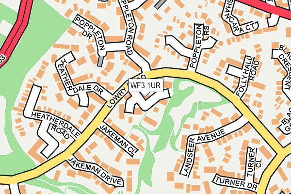 WF3 1UR map - OS OpenMap – Local (Ordnance Survey)