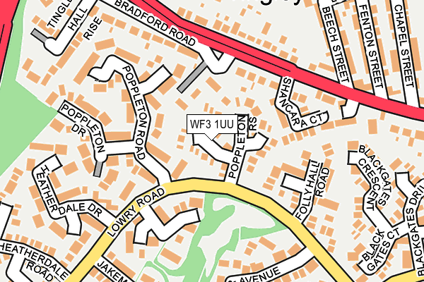 WF3 1UU map - OS OpenMap – Local (Ordnance Survey)