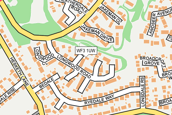 WF3 1UW map - OS OpenMap – Local (Ordnance Survey)