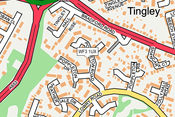 WF3 1UX map - OS OpenMap – Local (Ordnance Survey)