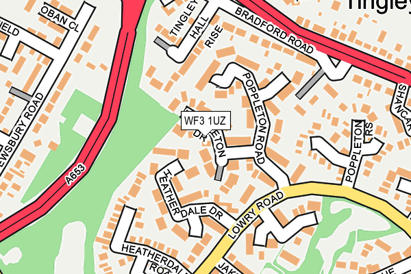 WF3 1UZ map - OS OpenMap – Local (Ordnance Survey)