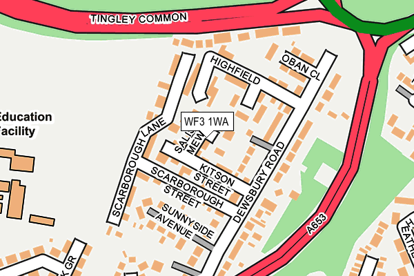 WF3 1WA map - OS OpenMap – Local (Ordnance Survey)