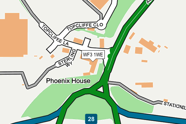 WF3 1WE map - OS OpenMap – Local (Ordnance Survey)