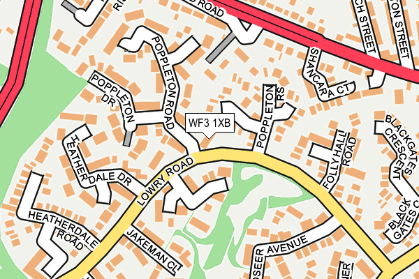 WF3 1XB map - OS OpenMap – Local (Ordnance Survey)