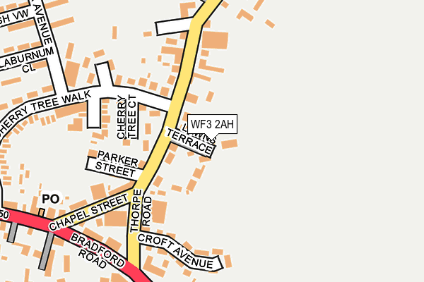 WF3 2AH map - OS OpenMap – Local (Ordnance Survey)