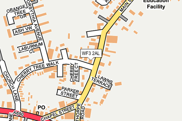 WF3 2AL map - OS OpenMap – Local (Ordnance Survey)