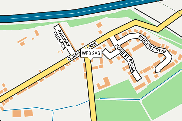 WF3 2AS map - OS OpenMap – Local (Ordnance Survey)