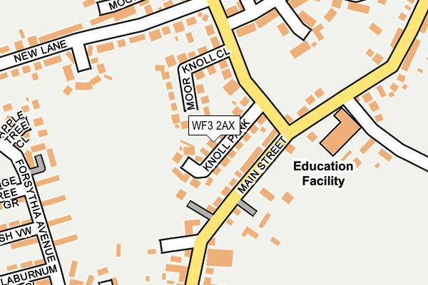 WF3 2AX map - OS OpenMap – Local (Ordnance Survey)