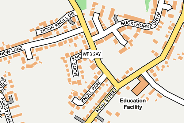 WF3 2AY map - OS OpenMap – Local (Ordnance Survey)