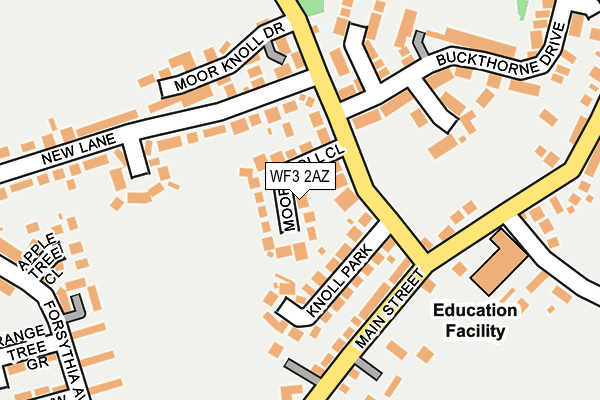 WF3 2AZ map - OS OpenMap – Local (Ordnance Survey)