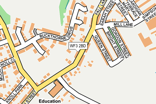 WF3 2BD map - OS OpenMap – Local (Ordnance Survey)