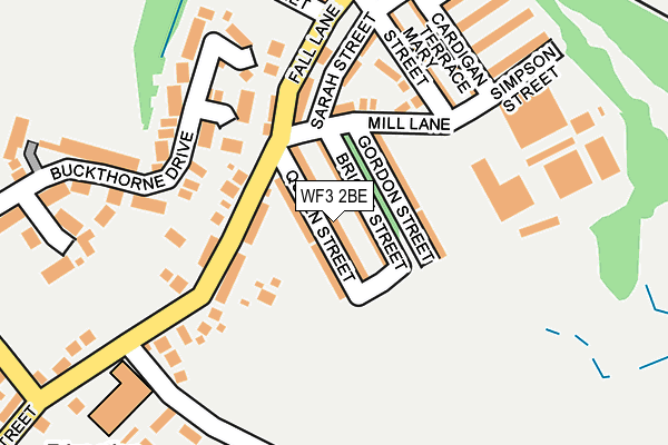 WF3 2BE map - OS OpenMap – Local (Ordnance Survey)