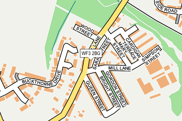WF3 2BG map - OS OpenMap – Local (Ordnance Survey)