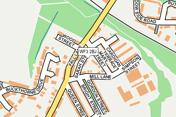 WF3 2BJ map - OS OpenMap – Local (Ordnance Survey)